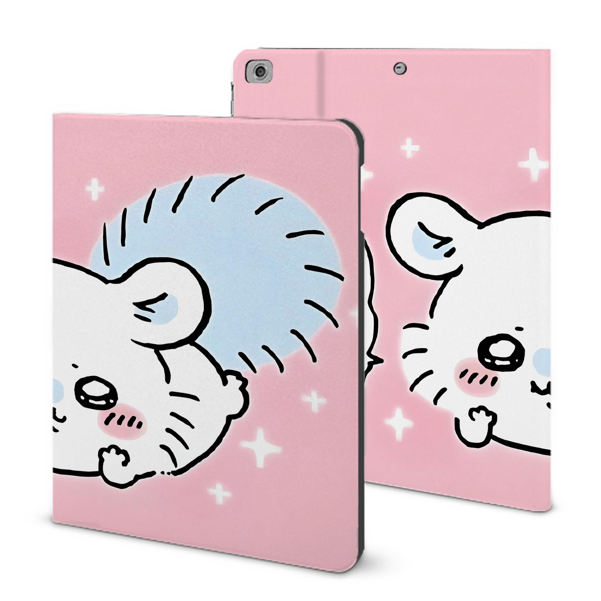 （画像用） ちいかわ Chii-kawa IPad ケース ブック型 PUレザー TPU 耐衝撃 軽量 薄型 ペン収納なし 全面保護 IPad 各モデル対応